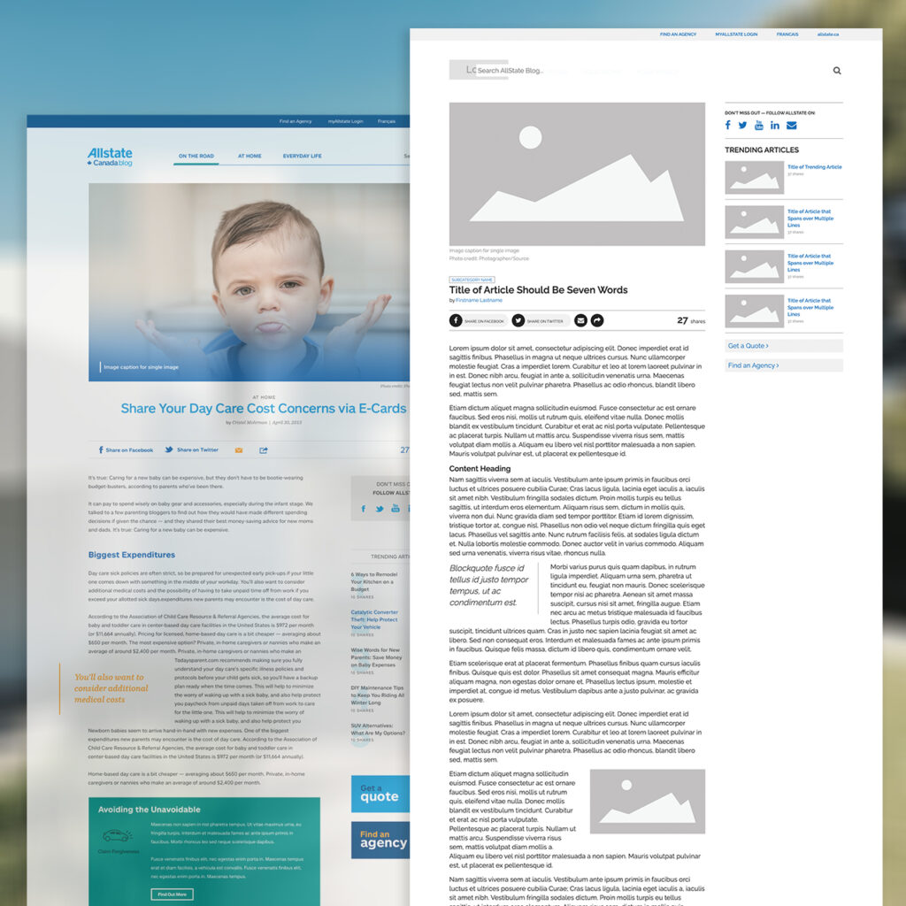 Converting an Allstate blog page from PSD to HTML 