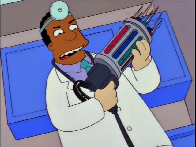 Dr. Hibbert producing terror sweat