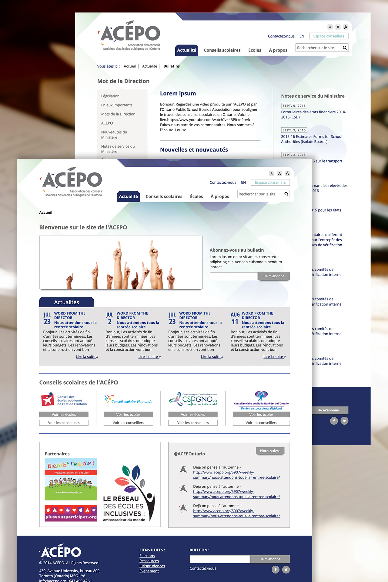 Acepo page templates
