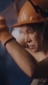 Woman in a hard hat