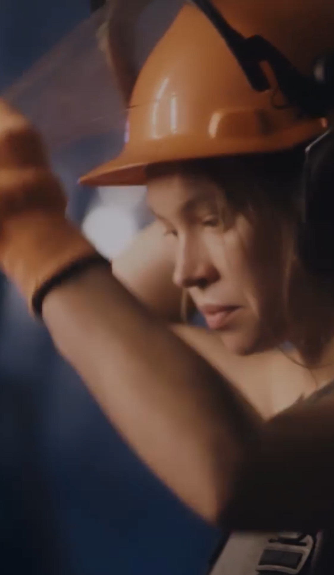 Woman in a hard hat