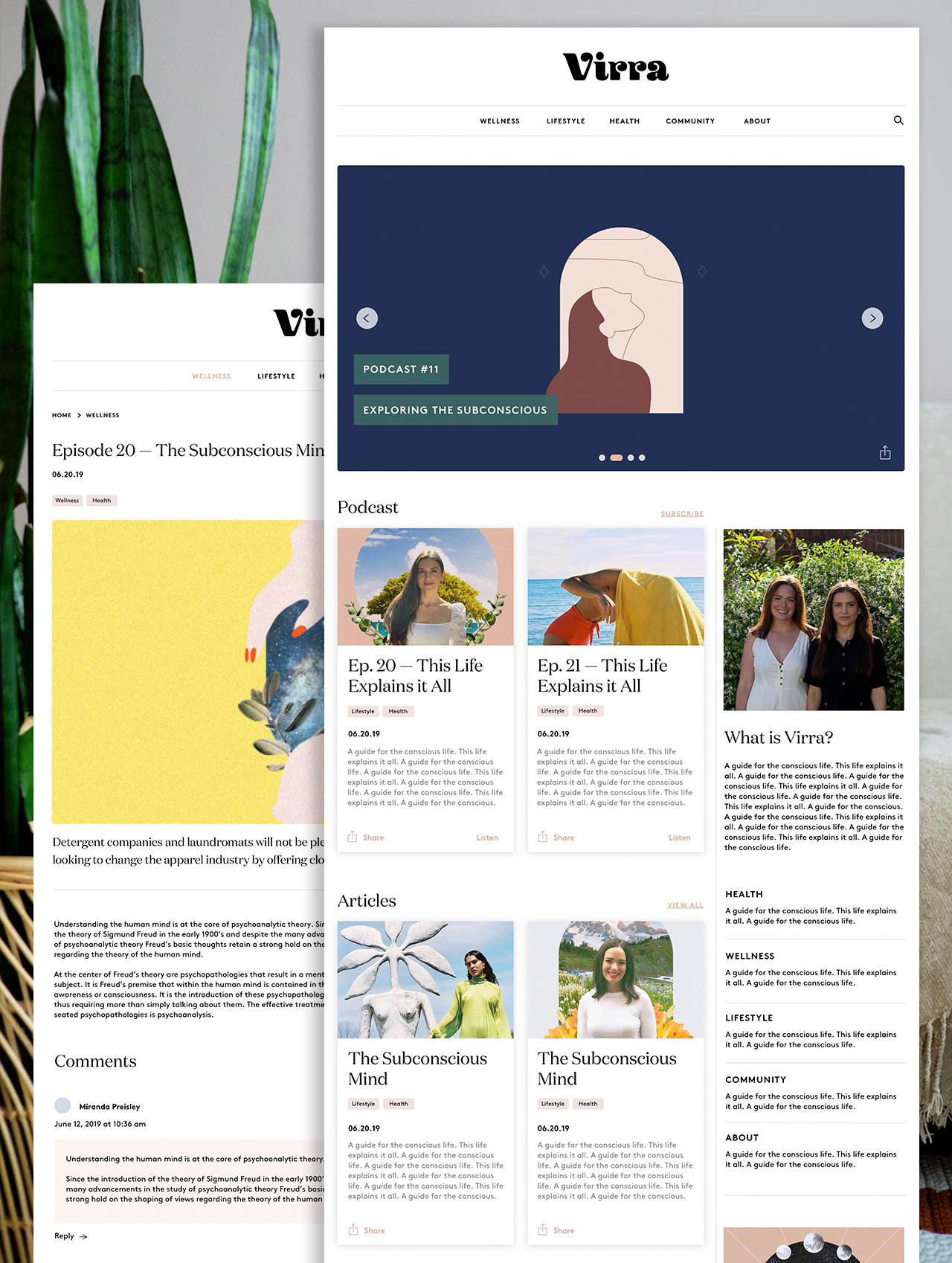 Virra lifestyle blog custom WordPress theme development