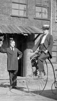 Charlie Chaplin on a bike